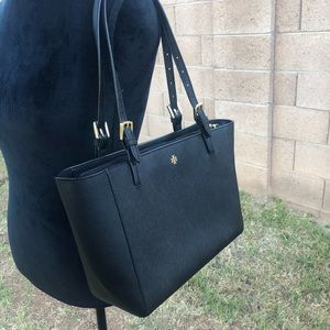 Tory Burch York Small Buckle Tote Black
